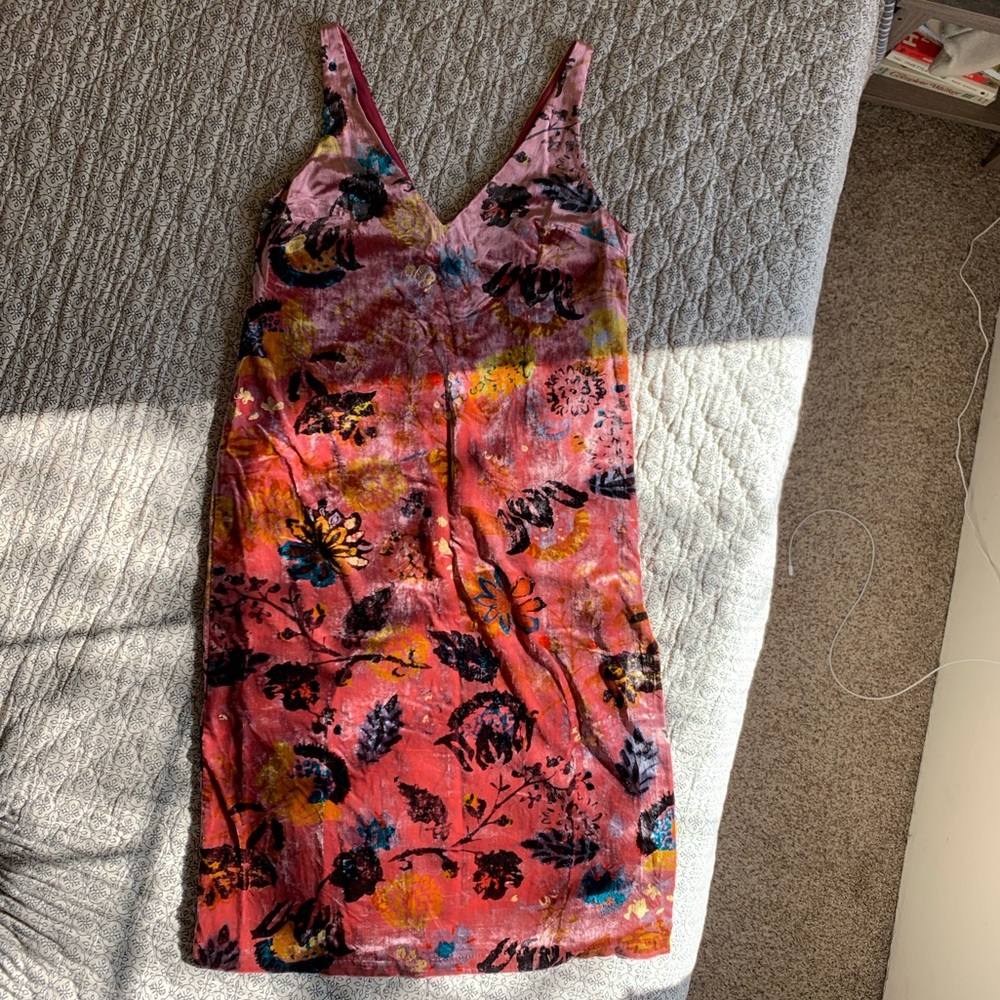 Zara Velvet Floral Midi Dress